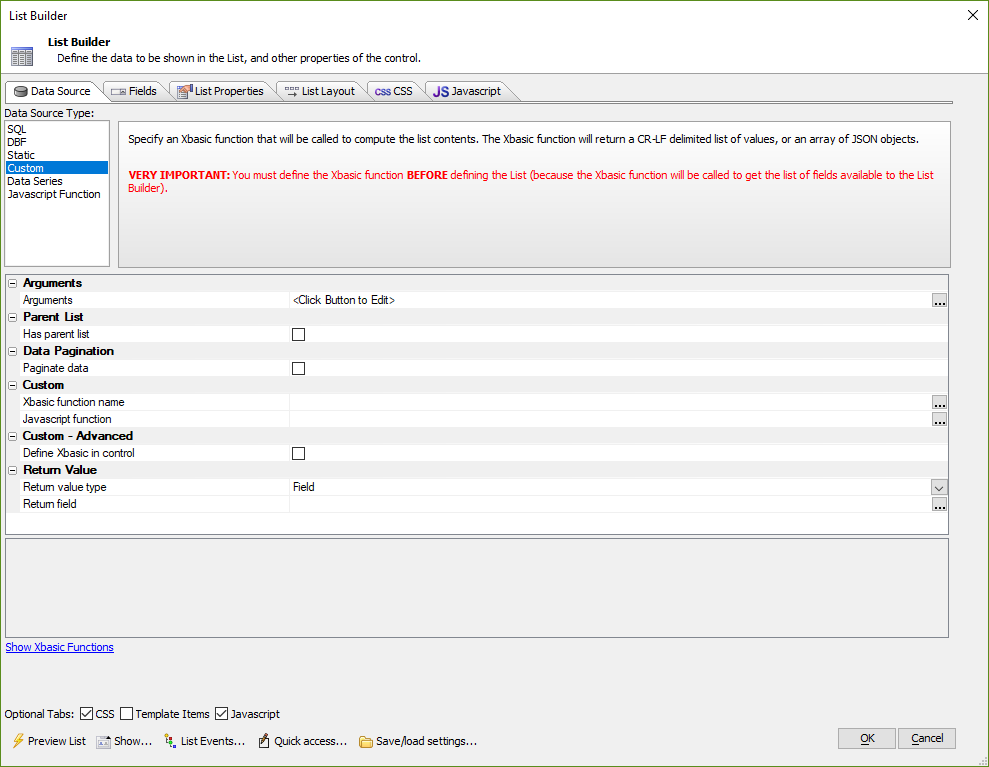 Datasource Custom